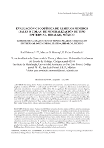 evaluación geoquímica de residuos mineros
