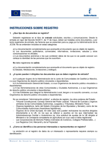 instrucciones sobre registro - Gobierno de Castilla