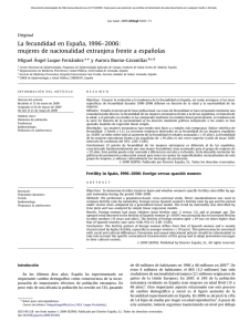 La fecundidad en Espan˜a, 1996–2006