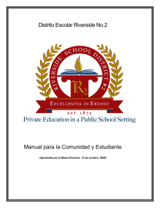 Distrito Escolar Riverside No.2 Manual para la Comunidad y