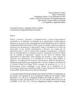 Recomendación 31/2015 - Comisión Estatal de Derechos Humanos