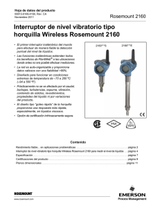 Interruptor de vibración tipo horquilla Rosemount 2160