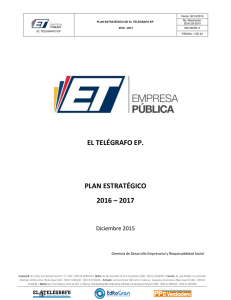 EL TELÉGRAFO EP. PLAN ESTRATÉGICO 2016 – 2017