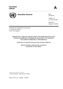 Informe del relator especial sobre el derecho a la