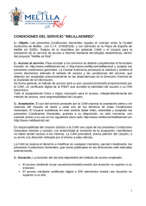 condiciones del servicio - Ciudad Autónoma de Melilla