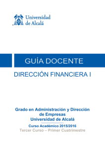 dirección financiera i - Universidad de Alcalá