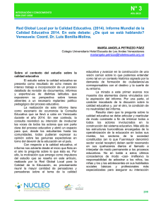 Red Global Local por la Calidad Educativa. (2014). Informe Mundial