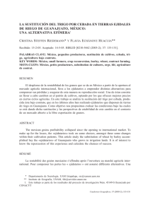 La sustitución del trigo por cebada en tierras ejidales de riego de