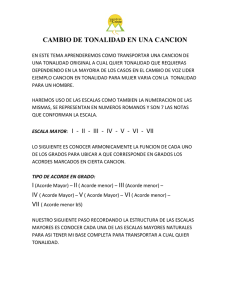 CAMBIO DE TONALIDAD EN UNA CANCION ESCALA MAYOR: I
