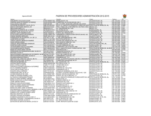 PADRON DE PROVEEDORES ADMINISTRACIÓN 2012-2015