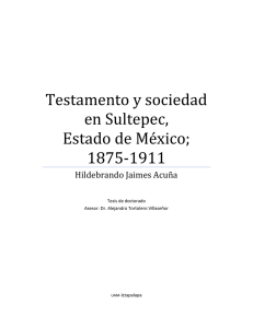 Testamento y sociedad en el distrito de Sultepec, México, 1875-1911