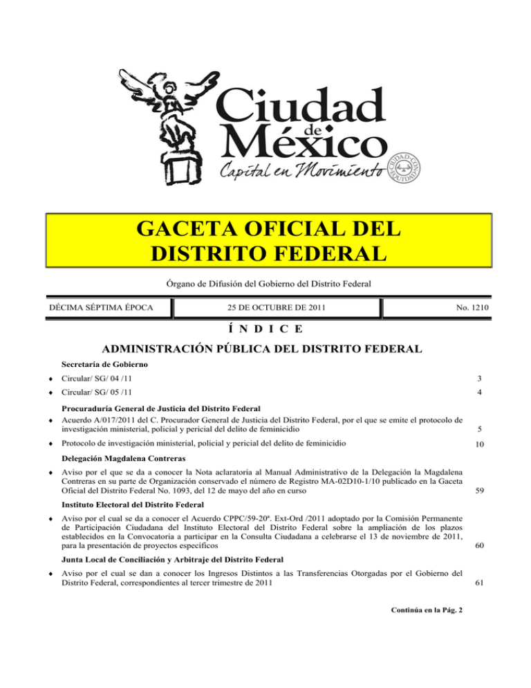 Gaceta Oficial Del Distrito Federal