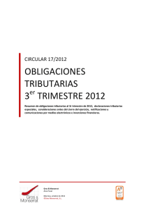 OBLIGACIONES TRIBUTARIAS 3 TRIMESTRE 2012