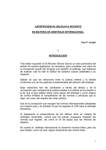 Jurisprudencia uruguaya reciente en materia de arbitraje internacional