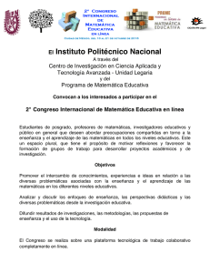 Convocatoria - Congreso Internacional de Matemática Educativa