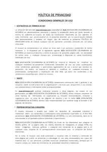 Política de privacidad - Asociación Colombiana de Actores ACA