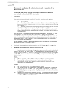Anexo VI Documento preliminar de orientación sobre la evaluación