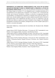 preferencia de derechos. improcedencia del pago de salarios