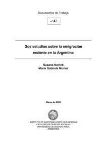 Dos estudios sobre la emigración reciente en la Argentina