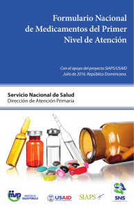 Formulario Nacional de Medicamentos del Primer Nivel de Atención