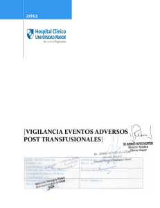 vigilancia eventos adversos post transfusionales