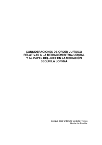 consideraciones de orden jurídico relativas a la mediación