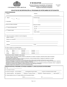 formulario de solicitud de incorporación al programa de intercambio