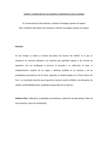 DISEÑO Y CALIBRACIÓN DE UN EXAMEN DE ADMISIÓN DE