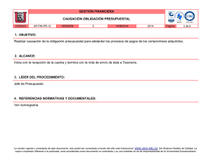 GESTIÓN FINANCIERA CAUSACIÓN OBLIGACIÓN