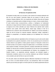 VENEZUELA: FÁBULA DE UNA RIQUEZA Aníbal Romero (El