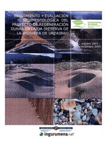 Seguimiento y evaluación sedimentológica del proyecto de