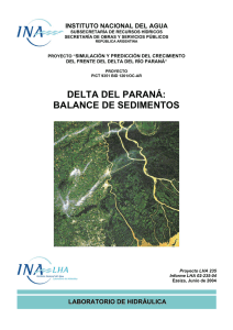 delta del paran&aacute;: balance de sedimentos
