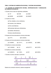 tema 2: sistema de numeración decimal y sistema sexagesimal 1. el