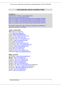 listado de aplicaciones web