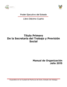 Título Primero De la Secretaría del Trabajo y Previsión Social