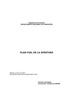 plan vial de la apertura - DNP Departamento Nacional de Planeación