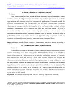 Sistema Educativo Venezolano y el Mercado Laboral