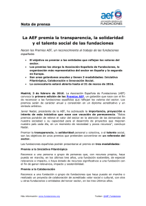 Nota de prensa - Asociación Española de Fundaciones