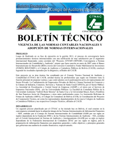 BOLETÍN TÉCNICO - Colegio de Auditores o Contadores Públicos