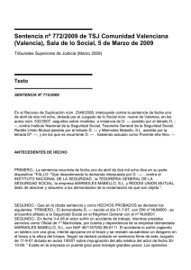 Sentencia nº 772/2009 - BAASYS Biomecánica Aplicada.