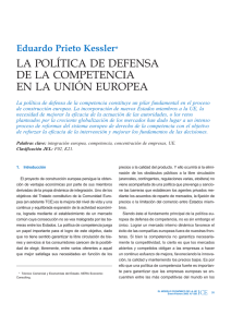 la política de defensa de la competencia en la unión