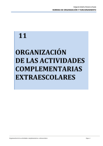 Organización actividades complementarias y extraescolares