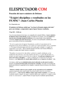 11-09-05 Exigiré disciplina y resultados en las FF.MM.. Juan Carlos