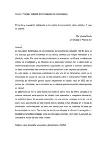 Sección: Teorías y métodos de investigación en comunicación