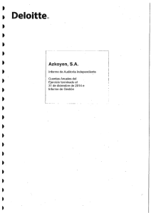 Page 1 Azkoyen, S.A. informe de Auditoría independiente Cuentas