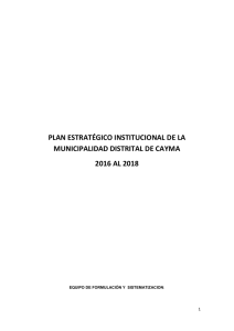 plan estratégico institucional - Municipalidad Distrital de Cayma