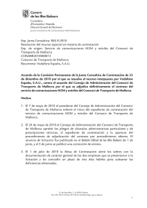 Exp. Junta Consultiva: RES 9/2010 Resolución del recurso especial