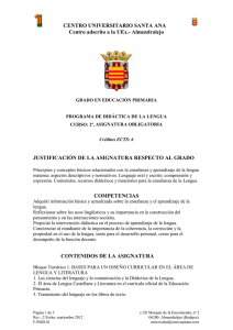 Didáctica de la lengua - Centro Universitario "Santa Ana"