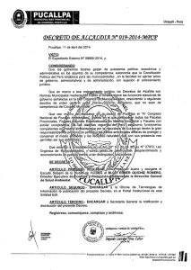 Decreto - Municipalidad Provincial de Coronel Portillo