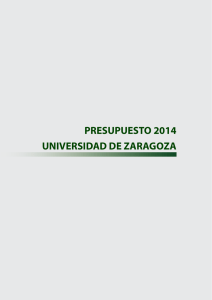 PRESUPUESTO 2014 UNIVERSIDAD DE ZARAGOZA